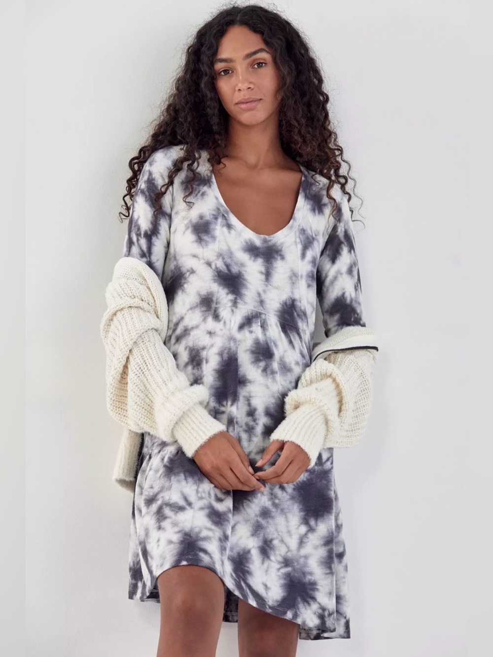 Anthropologie Pollie Tiered Tie-Dye Mini Dress Size Large NWOT